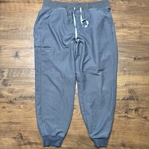 Figs Zamora Jogger‎ Scrub Pants L Gray Technical Collection Medical Nurse